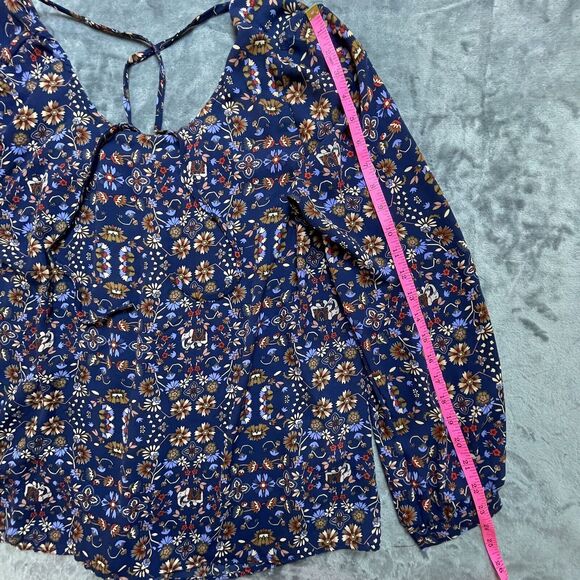 Forever 21 Shirt Womens Large Peasant Top Floral Elephant Cottage Boho Bohemian - Picture 6 of 6